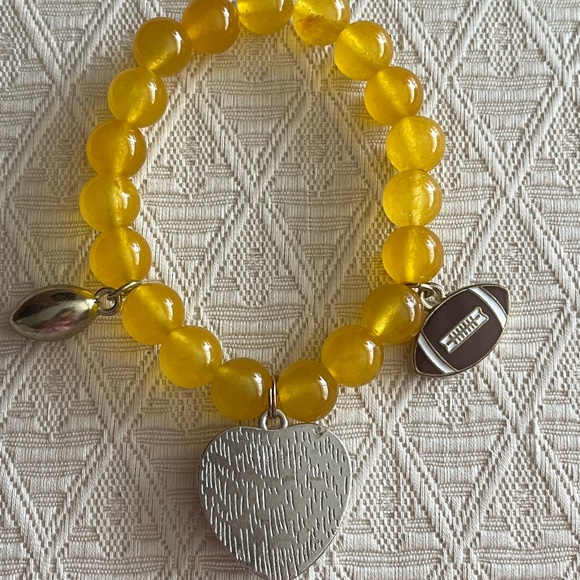 Pittsburgh Steelers Beaded Charm Bracelet + Silpada wrap bracelet - Picture 7 of 11